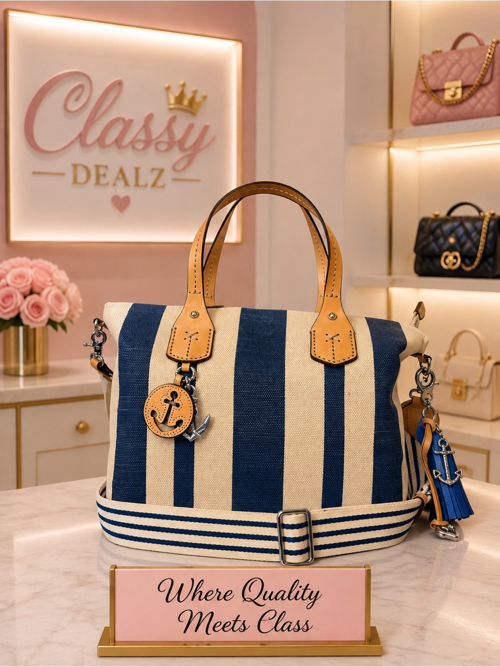 Brighton Coastline Hurley Nautical Harbor anchor tote